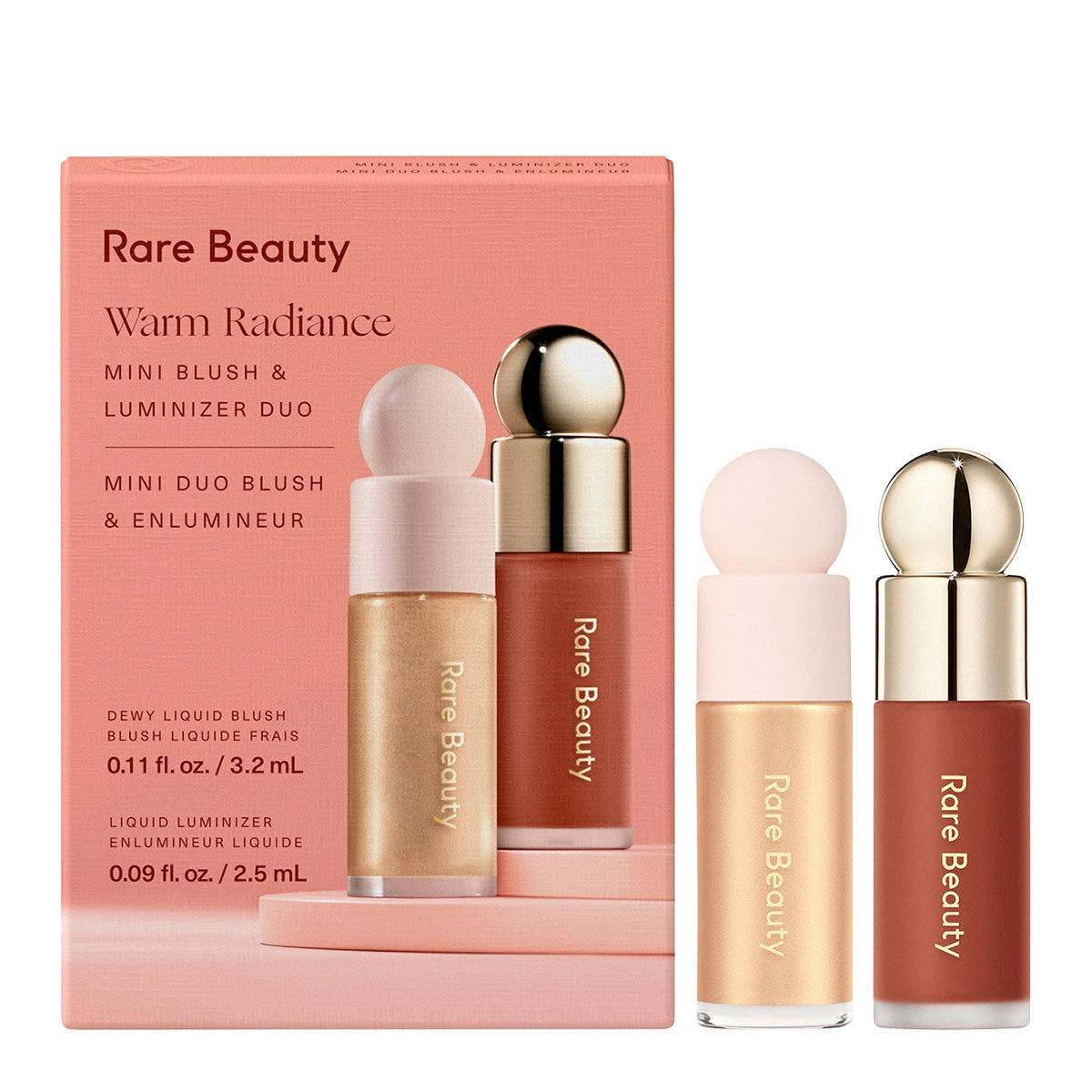 Rare Beauty Mini Warm Radiance Blush & Luminizer Duo Makeup Gift Set