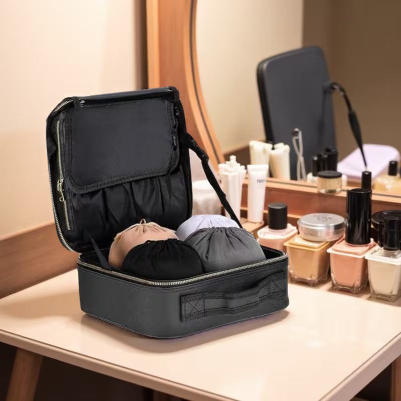 Relavel Large Travel Makeup Train Case | Black