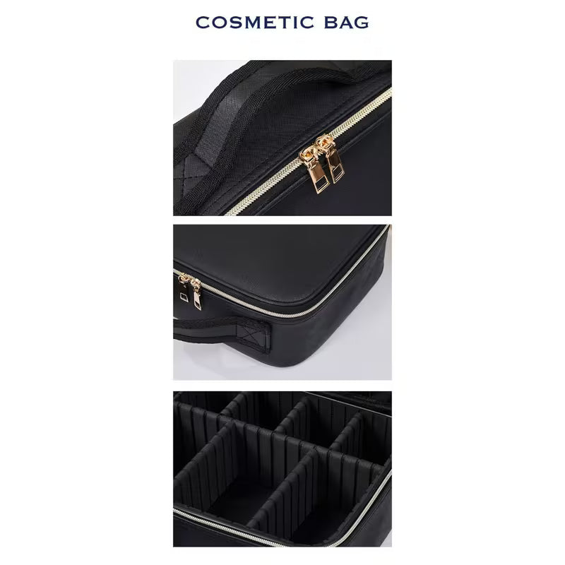 Relavel Large Travel Makeup Train Case | Black