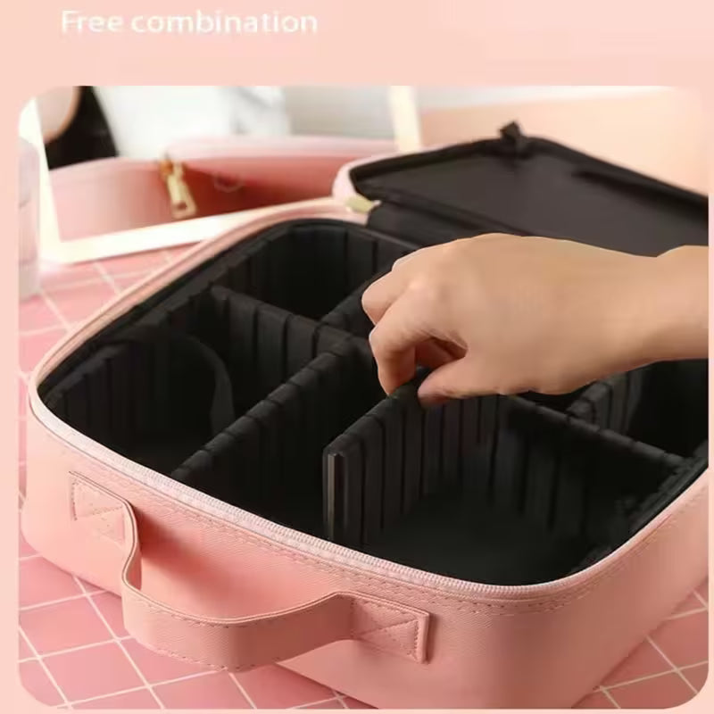 Relavel Large Travel Makeup Train Case | Black