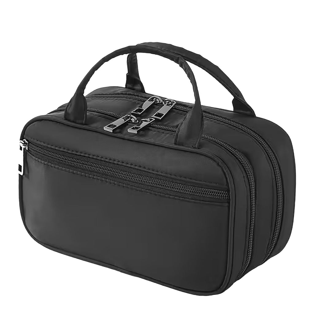 Relavel Double Layer Brush Holder Makeup Bag | Black