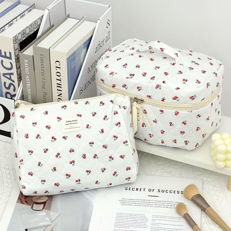 Rili Bags 3 Piece Bundle Makeup & Cosmetics Bag | Cherry Pattern
