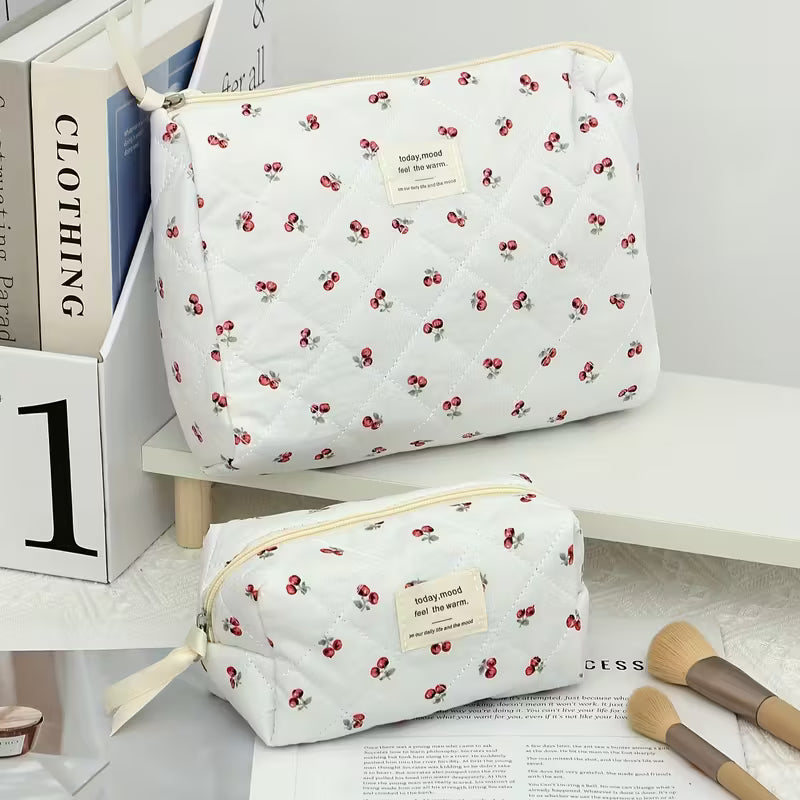 Rili Bags 3 Piece Bundle Makeup & Cosmetics Bag | Cherry Pattern