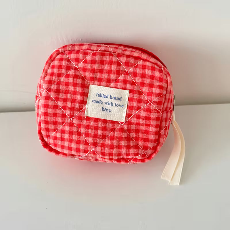 Rili Bags 4 Piece Bundle Makeup & Cosmetics Bag | Red Plaid