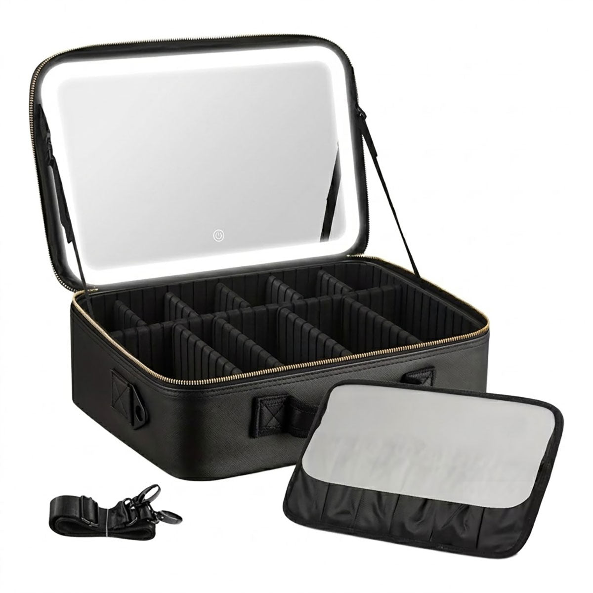 Rili Bags Professional Large Size Travel Makeup Bag with LED Mirror
