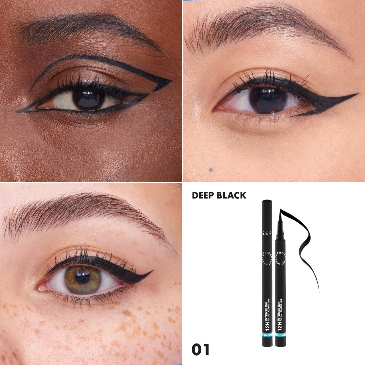 Sephora Collection Intense Ink 12H Classic Felt Eye Liner | 01 Deep Black