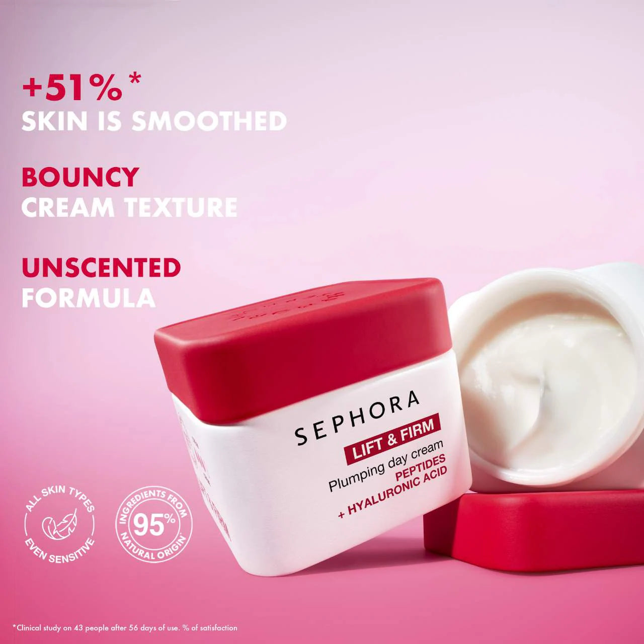 Sephora Collection Lift & Firm Plumping Day Cream with Peptides + Hyaluronic Acid 1.69 oz / 50 ml