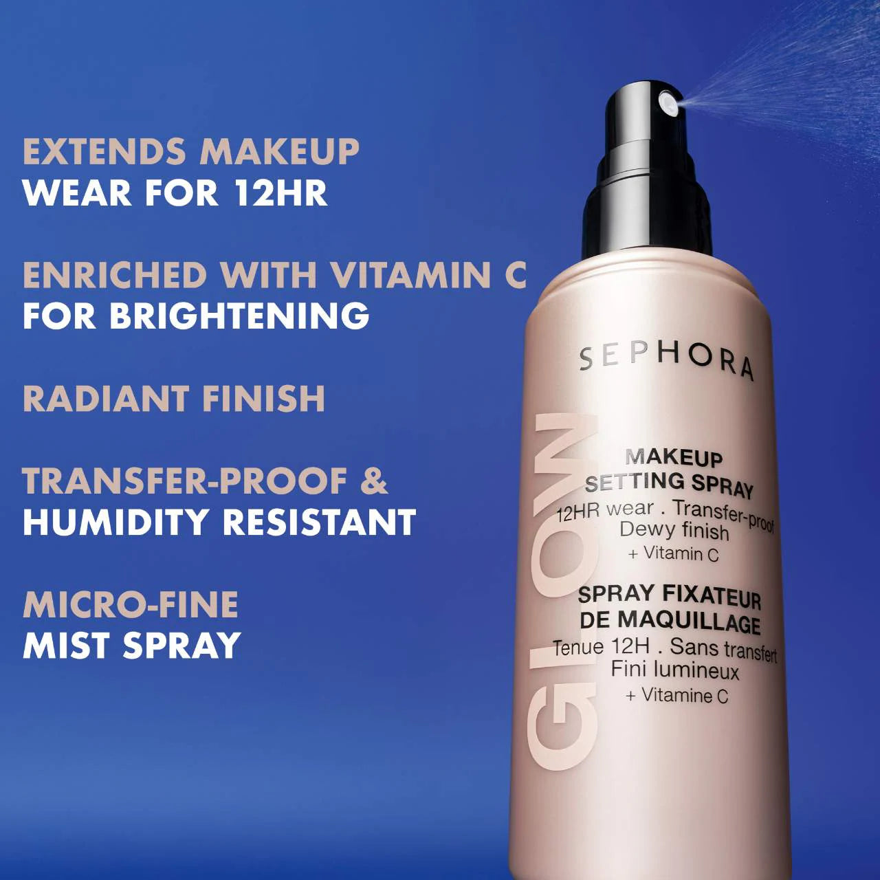 Sephora Collection Glow 12HR Wear Transferproof Makeup Setting Spray with Vitamin C 80 ml / 2.7 oz