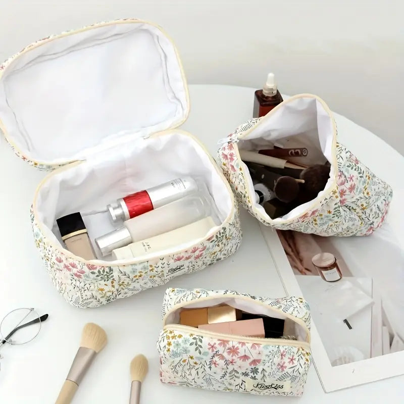 King Kiss 3 Piece Bundle Makeup & Cosmetics Bag