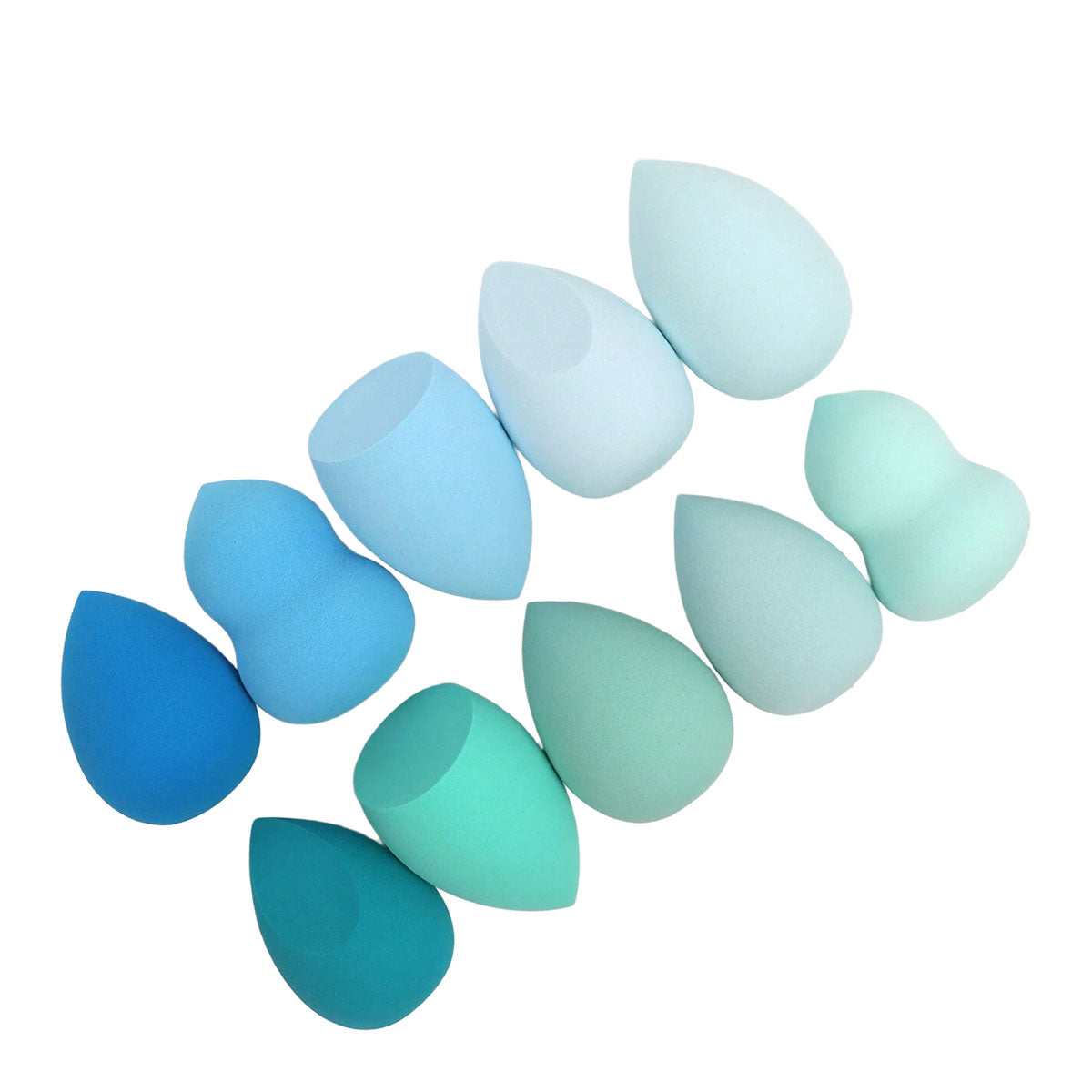 Cherry Darling Multicolor Random Shapes Makeup Sponge Set 10 Pieces Blue