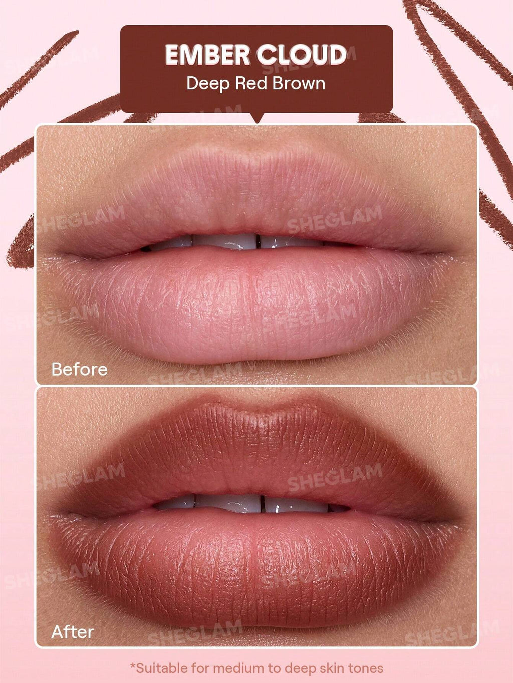SheGlam Cloudline Blur Lip Liner | Ember Cloud