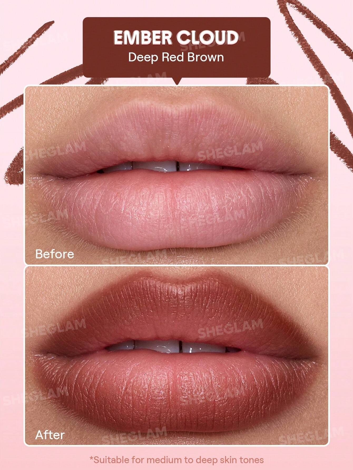 SheGlam Cloudline Blur Lip Liner | Ember Cloud