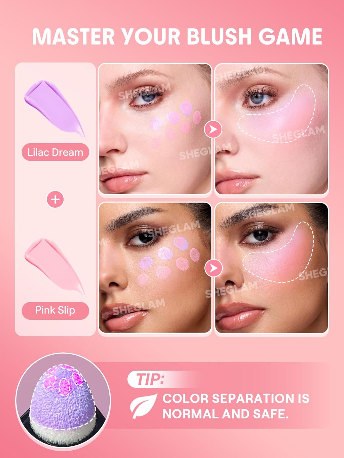 SheGlam Color Bloom Liquid Blush Matte Finish | Pink Slip