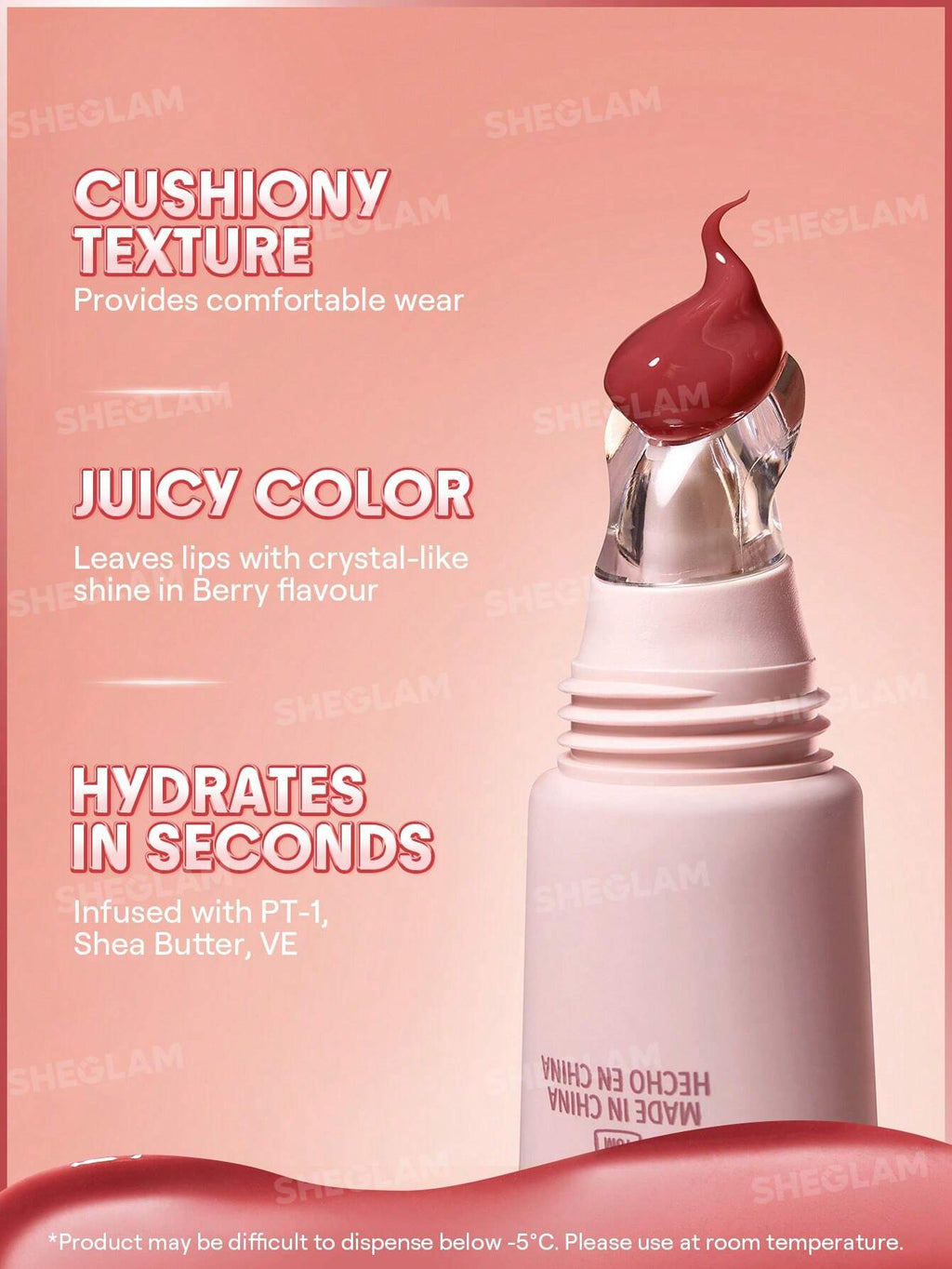 SheGlam Crystal Glaze Moisturizing Lip Gloss | Berry Smoothie
