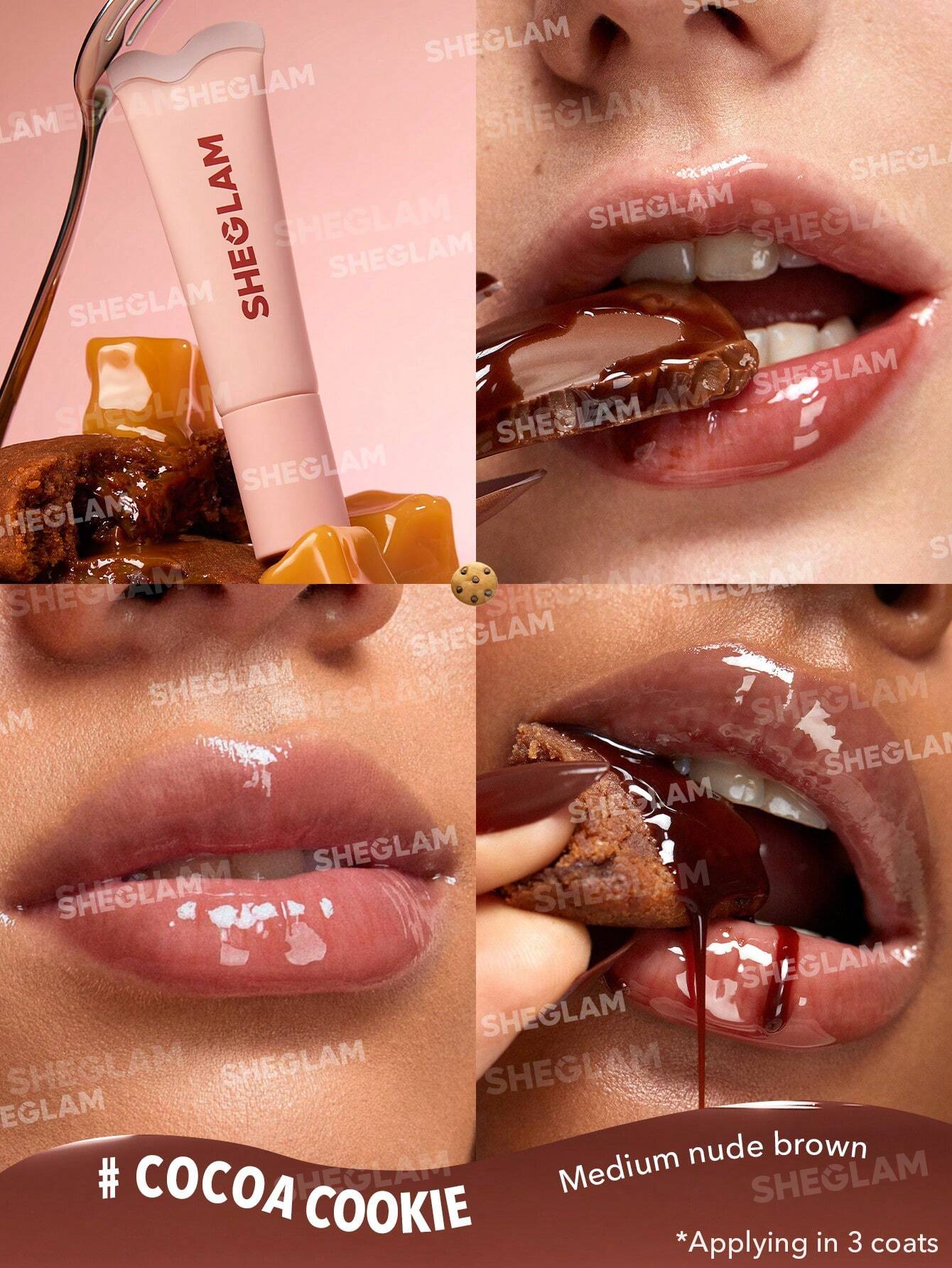 SheGlam Crystal Glaze Moisturizing Lip Gloss | Cocoa Cookie