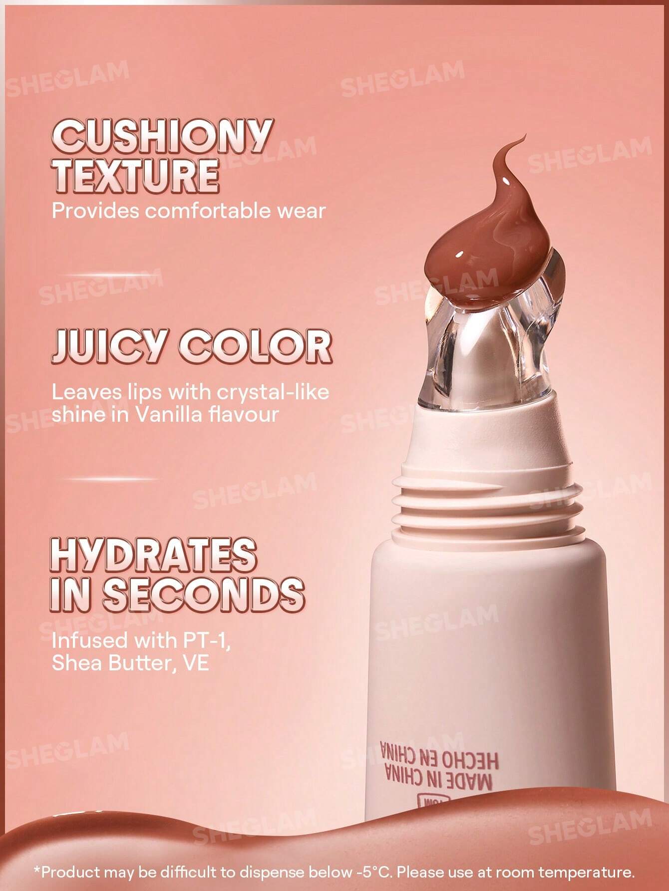 SheGlam Crystal Glaze Moisturizing Lip Gloss | Vanilla Biscotti