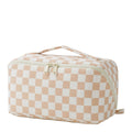 Simple Life Travel Makeup & Cosmetics Bag | Checkerboard Beige