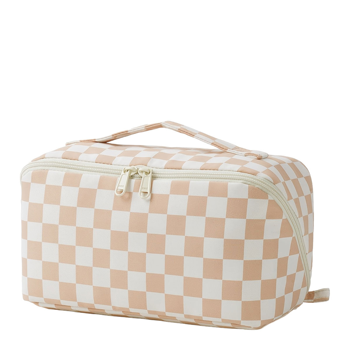Simple Life Travel Makeup & Cosmetics Bag | Checkerboard Beige