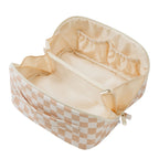 Simple Life Travel Makeup & Cosmetics Bag | Checkerboard Beige