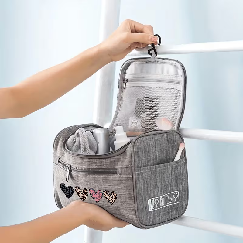 Trendy & Cool Multi-compartment Toiletry Makeup Bag | Grey