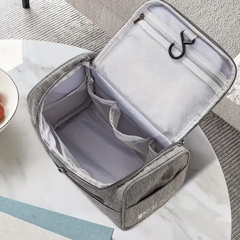 Trendy & Cool Multi-compartment Toiletry Makeup Bag | Grey