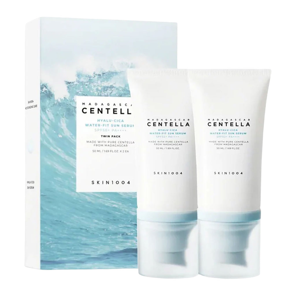SKIN1004 Madagascar Centella Hyalu-Cica Water-Fit Sun Serum SPF 50+ PA++++ Twin Pack 2 x50 ml / 1.69 oz