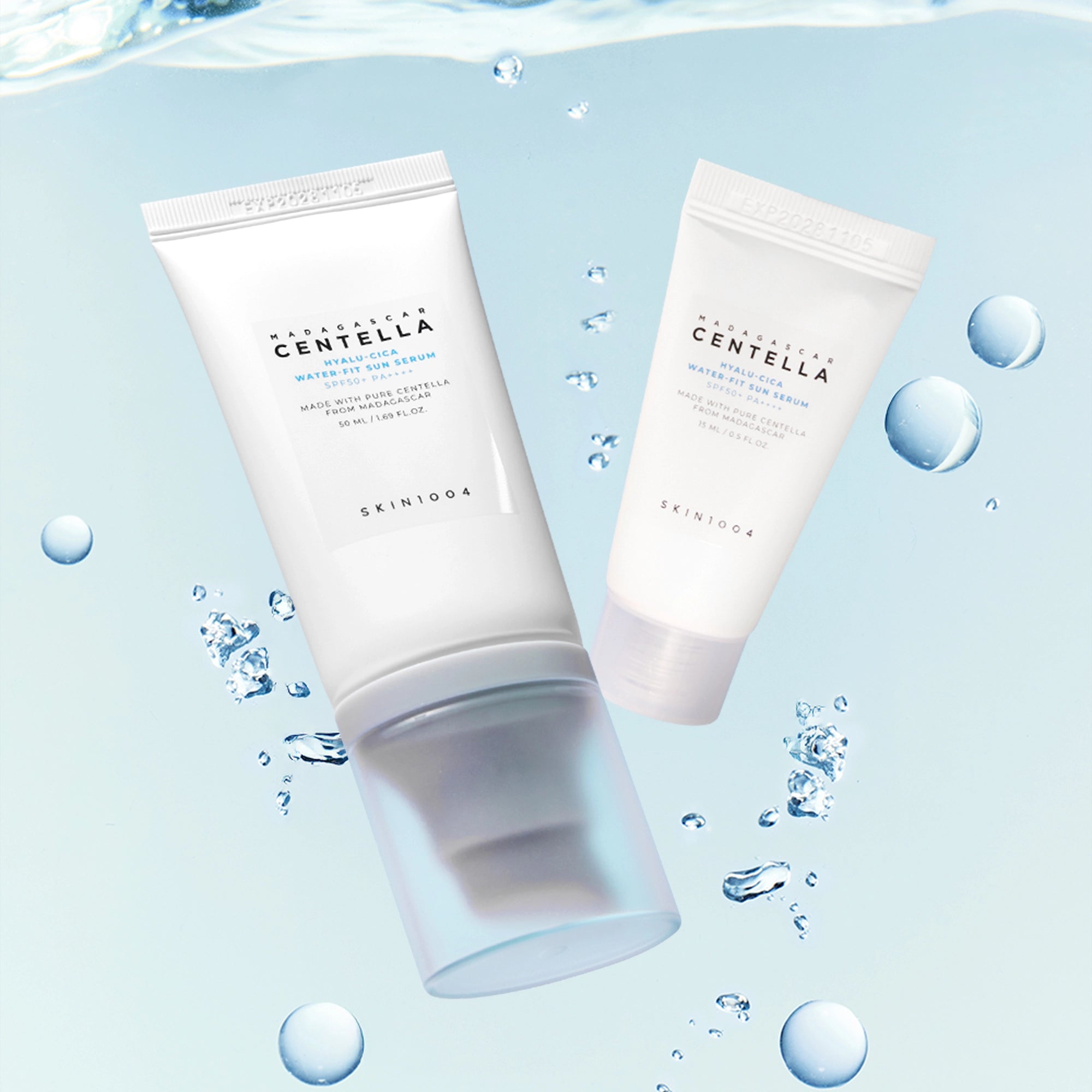 SKIN1004 Madagascar Centella Hyalu-Cica Water-Fit Sun Serum SPF 50+ PA++++ Value Set (50 ml + 15 ml)