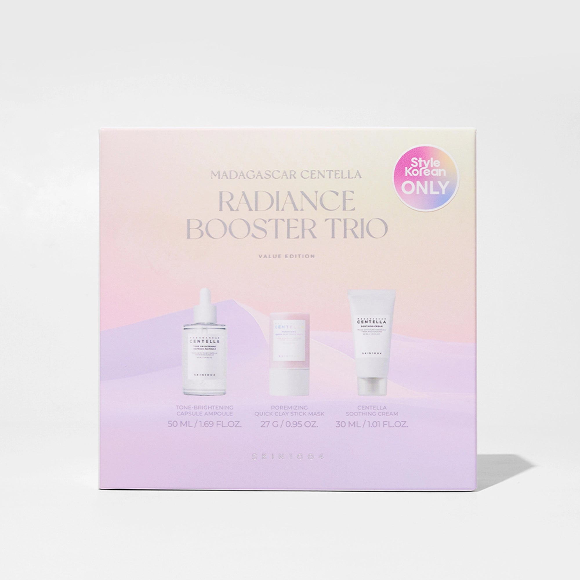Skin1004 Madagascar Centella Radiance Booster Trio (Ampoule + Mask + Cream)