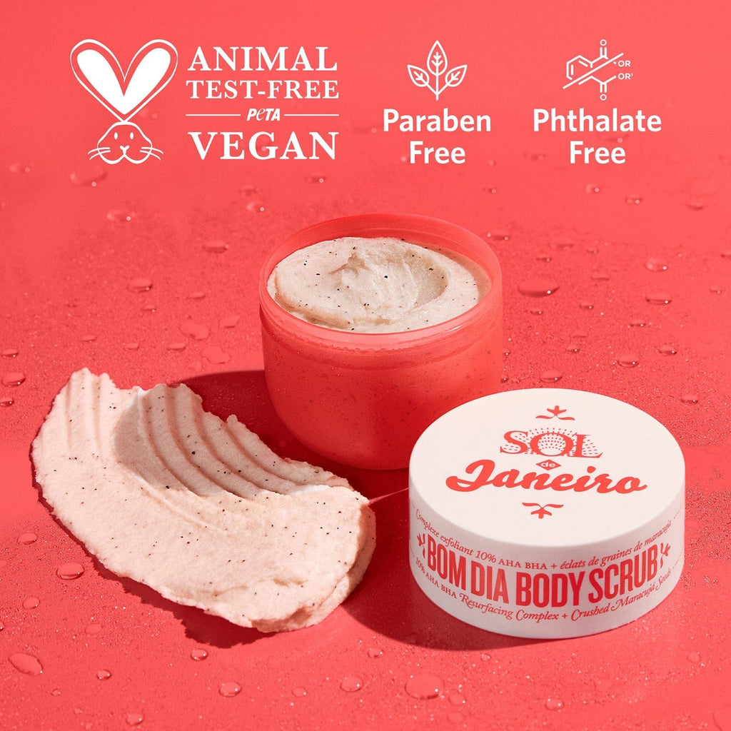 Sol de Janeiro Bom Dia Body Scrub 10% AHA BHA Resurfacing Complex + Crushed Maracujá Seeds 220 g