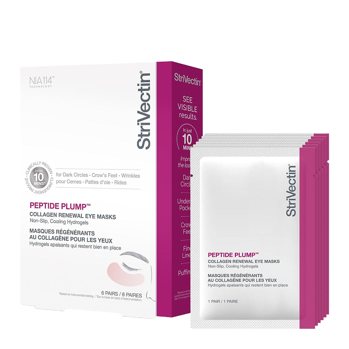 StriVectin Peptide Plump Collagen Renewal Smoothing Eye Masks (6 Pares)