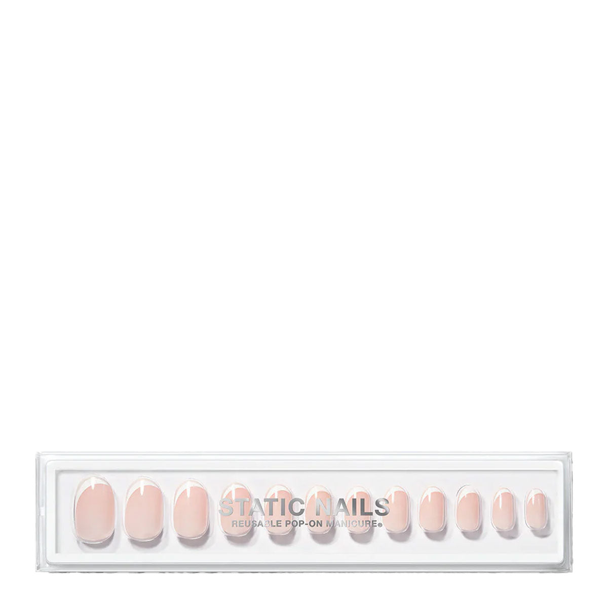 Static Nails Reusable Pop-On Manicure | Curved French Round