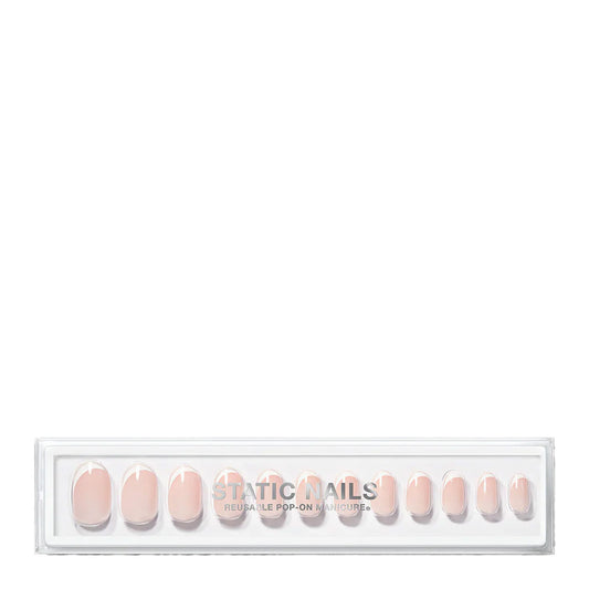 Static Nails Reusable Pop-On Manicure | Curved French Round
