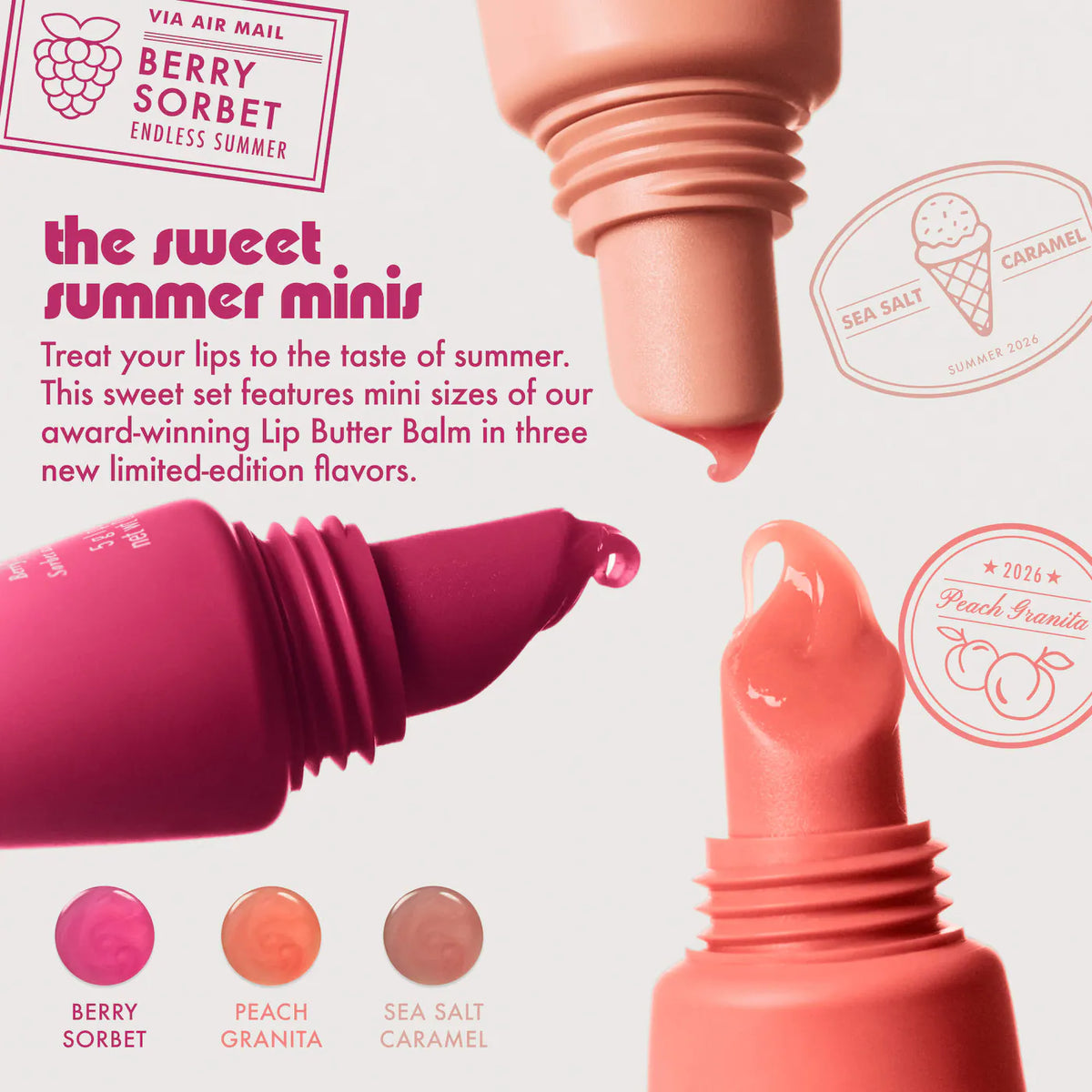 Summer Fridays The Sweet Summer Minis Lip Butter Balm Trio Set