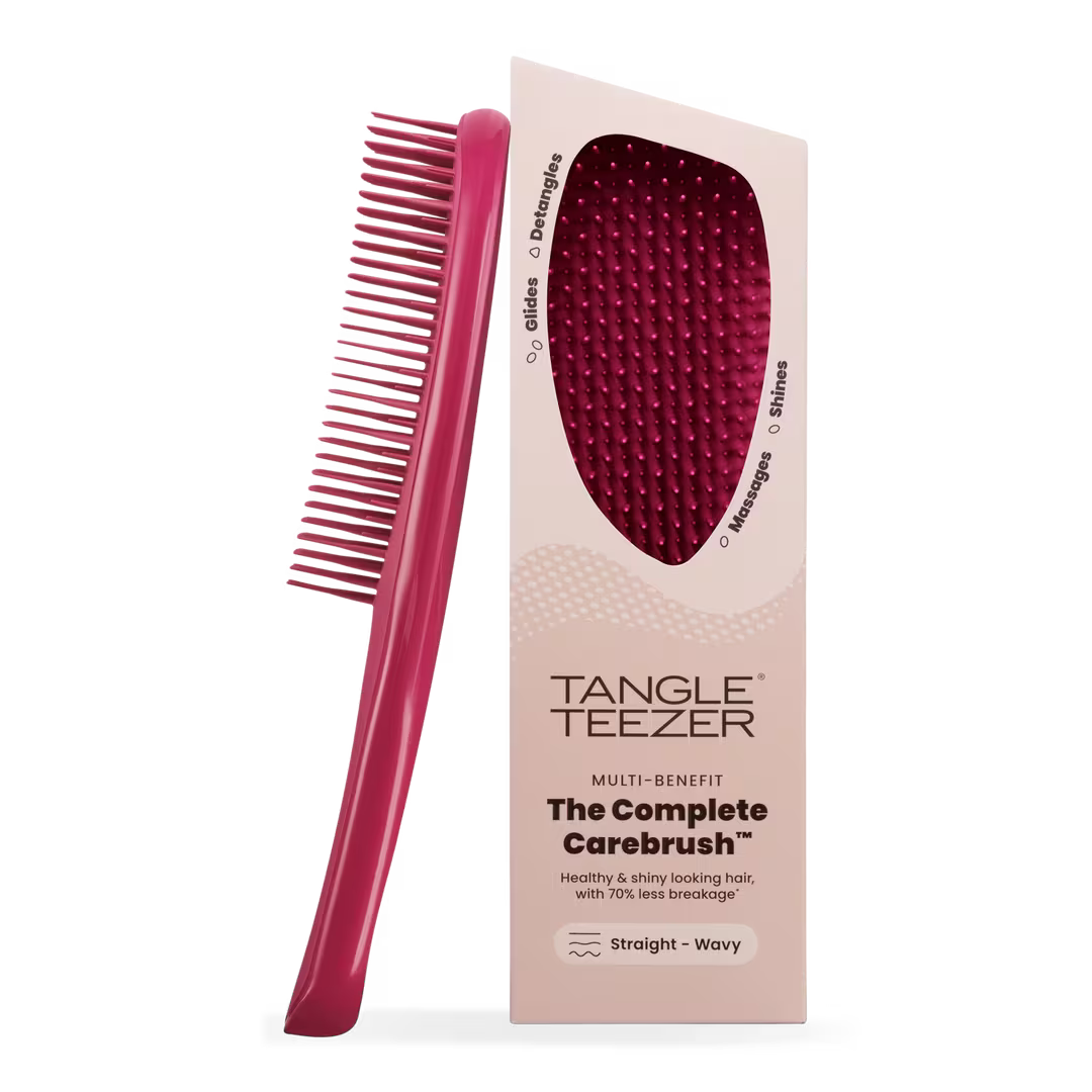 Tangle Teezer The Complete Carebrush for Straight to Wavy Hair | Glossed Raspberry
