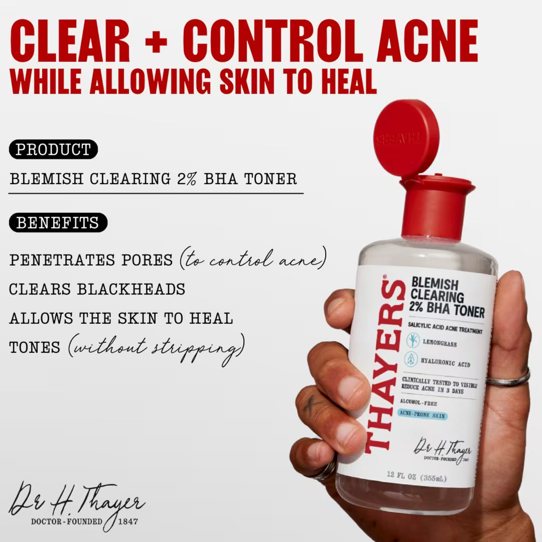 Thayers Blemish Clearing 2% BHA Toner Salicylic Acid Mini 1 oz / 30 ml
