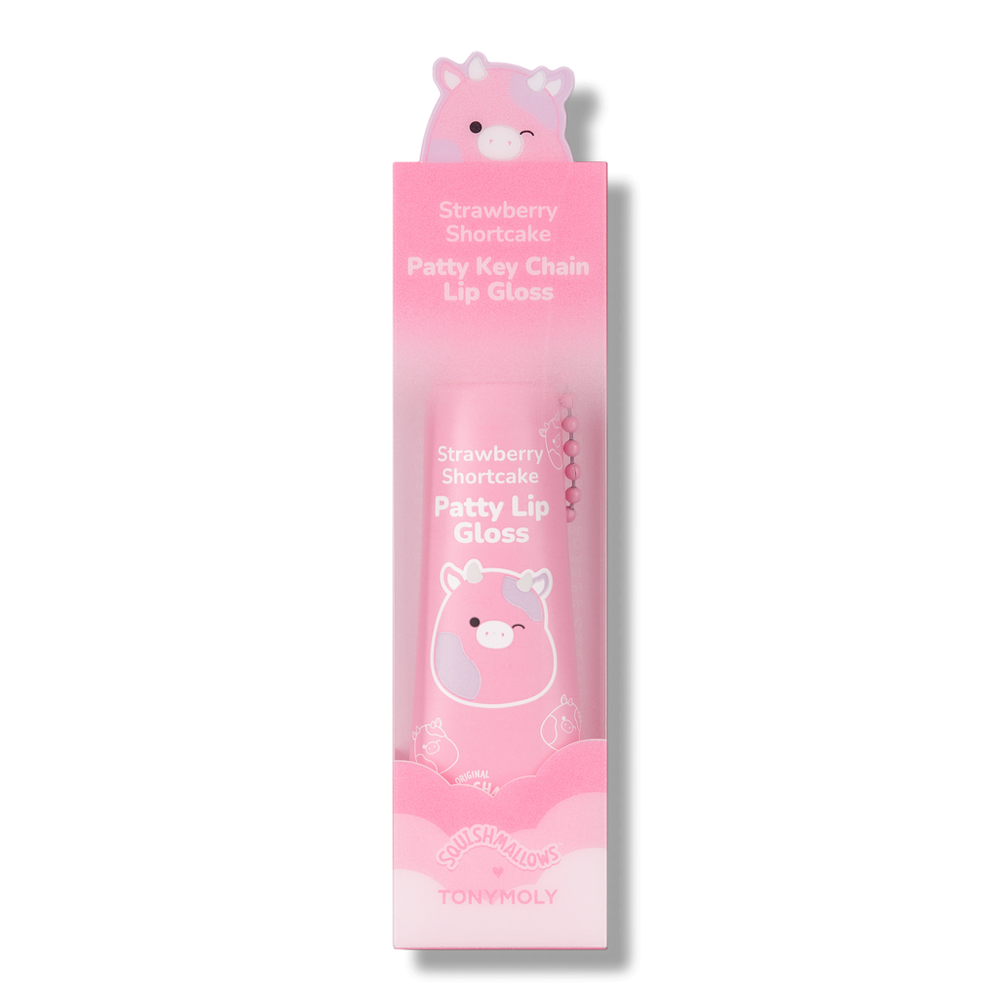 Tonymoly Squishmallows Key Chain High Shine Lip Gloss | Strawberry Shortcake