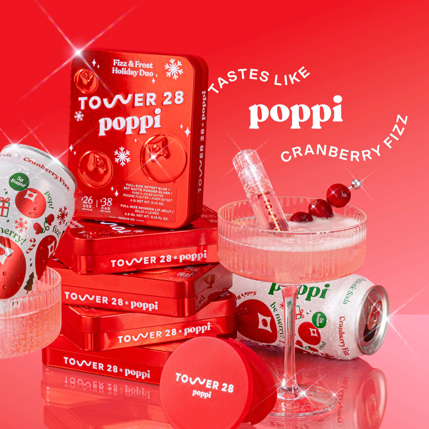 Tower 28 Beauty x poppi Fizz + Frost Holiday Duo