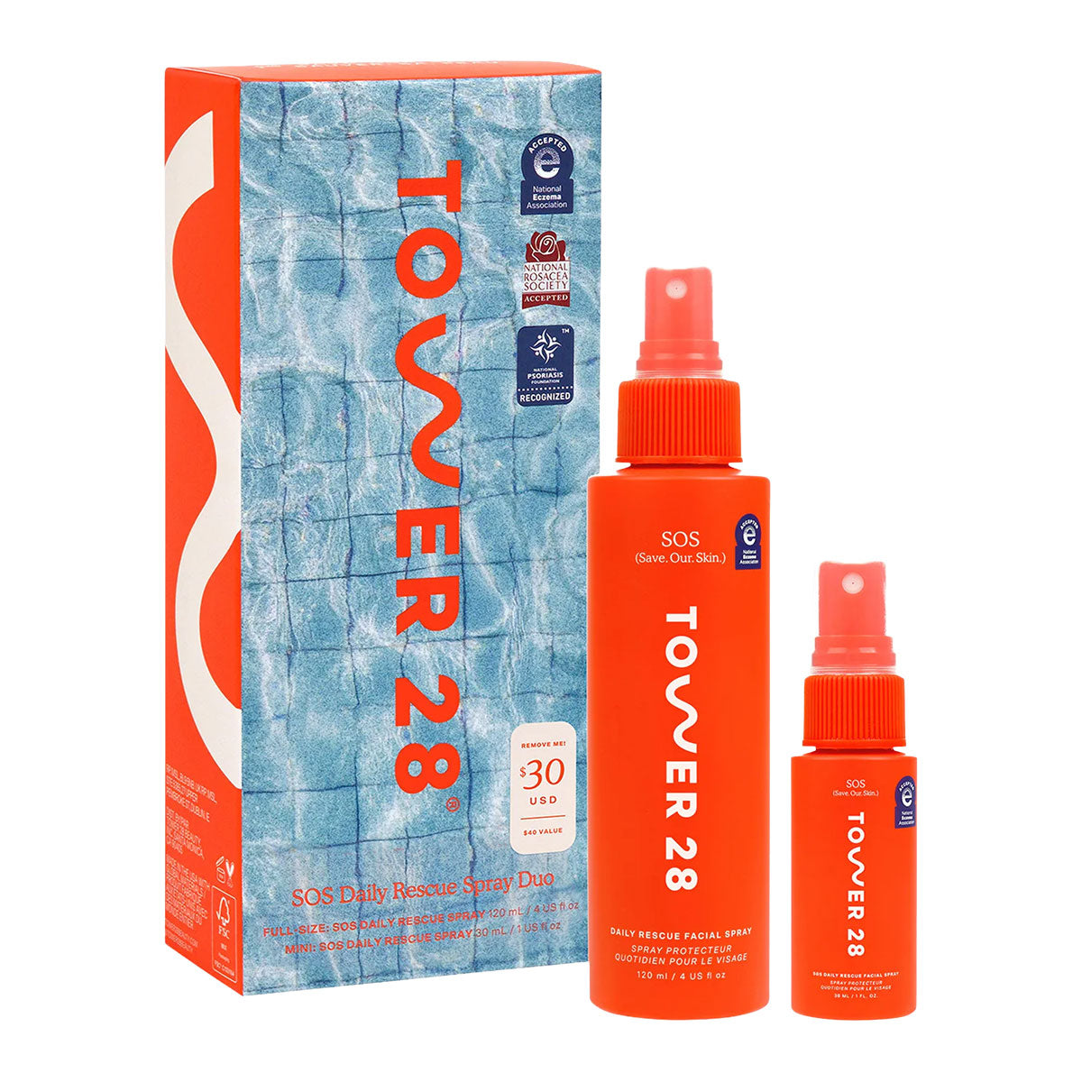 Tower 28 Beauty SOS Hypochlorous Acid Spray Duo Skincare Set