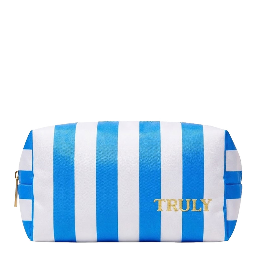 Truly Beauty Signature Blue & White Striped Cosmetic Bag