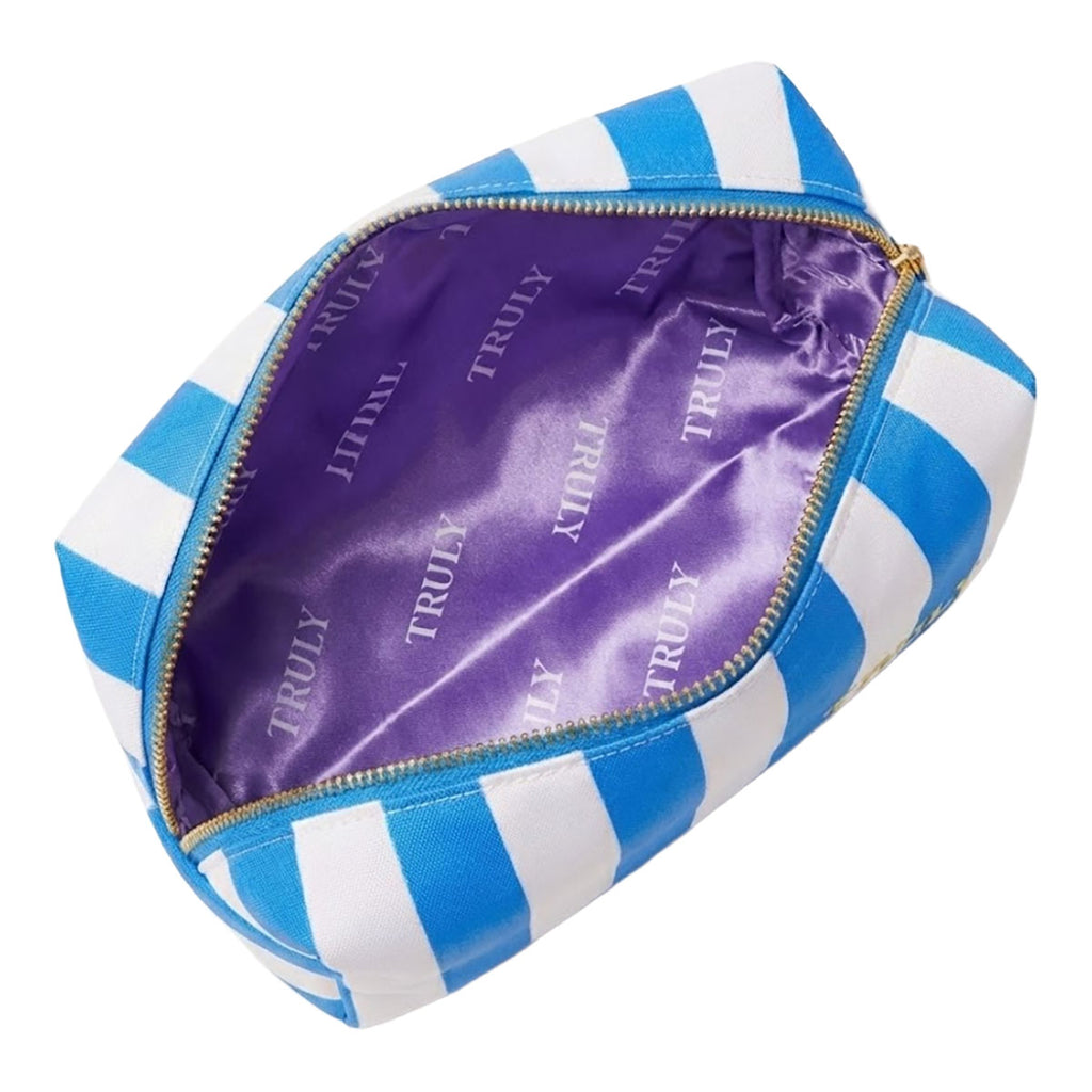 Truly Beauty Signature Blue & White Striped Cosmetic Bag