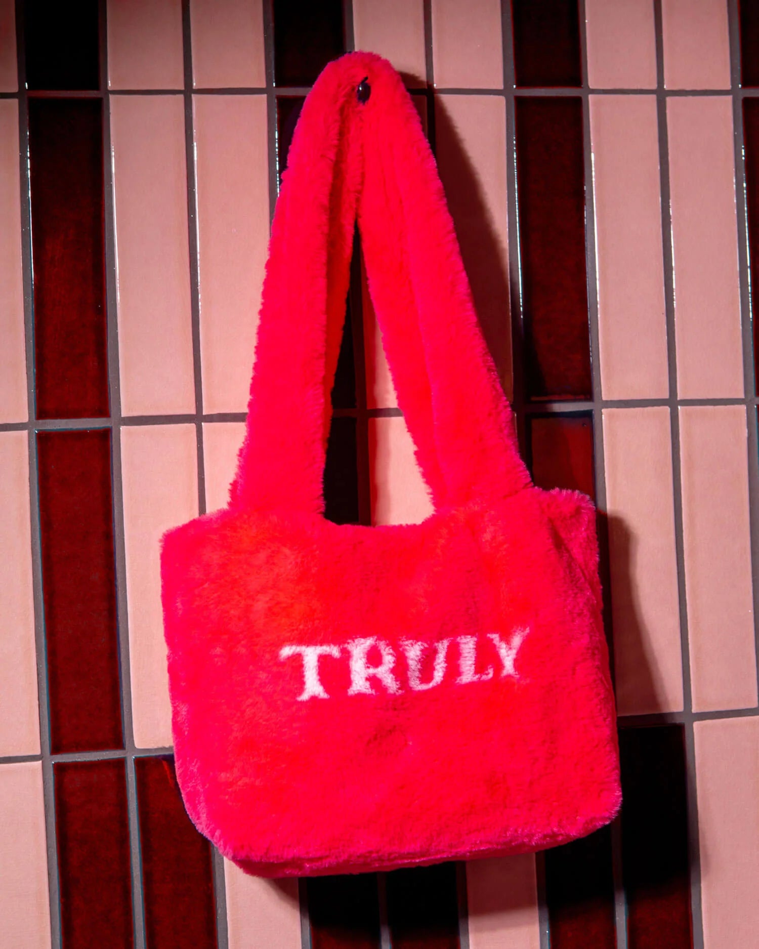 Truly Beauty Pink Fuzzy Bag