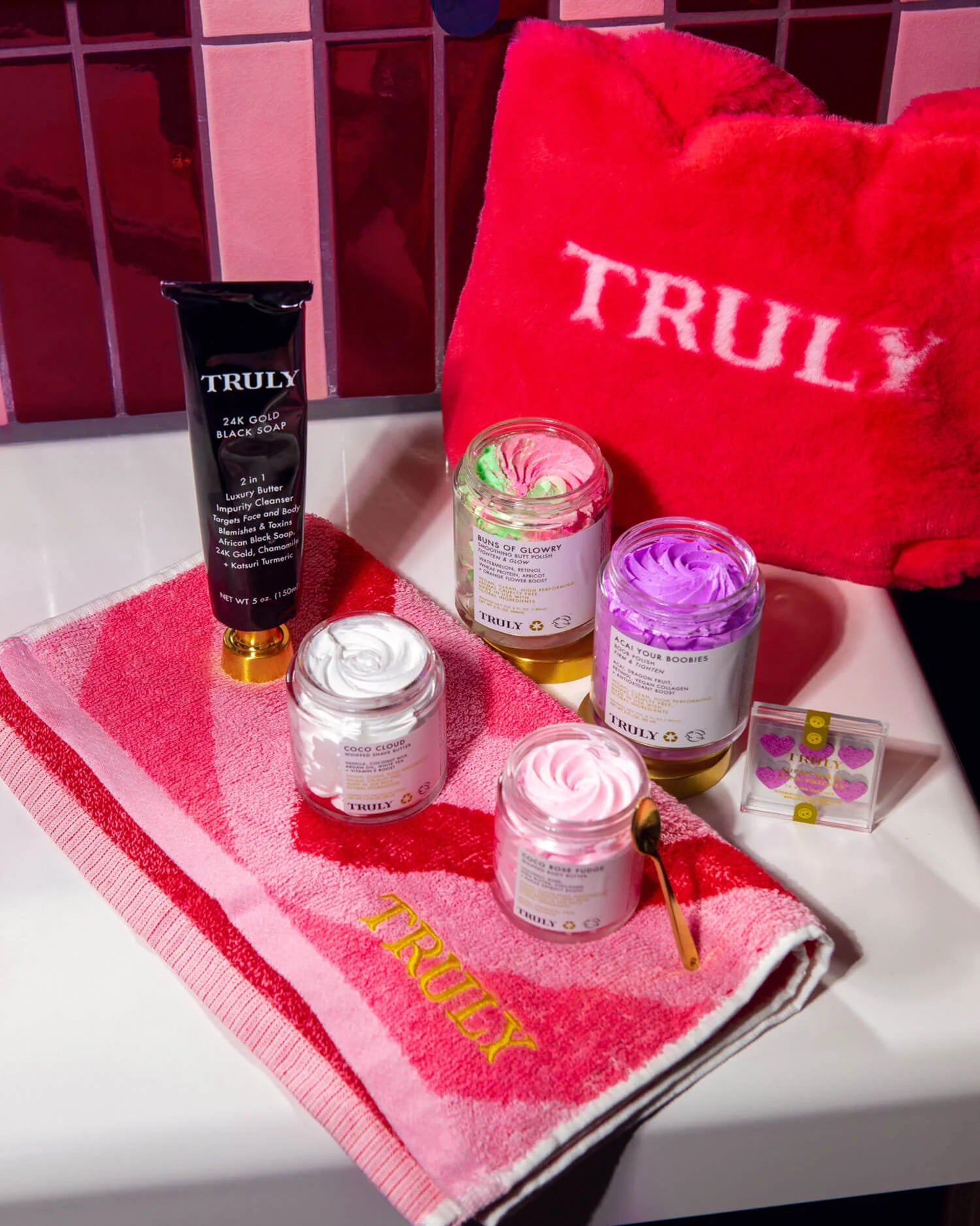 Truly Beauty Pink Fuzzy Bag