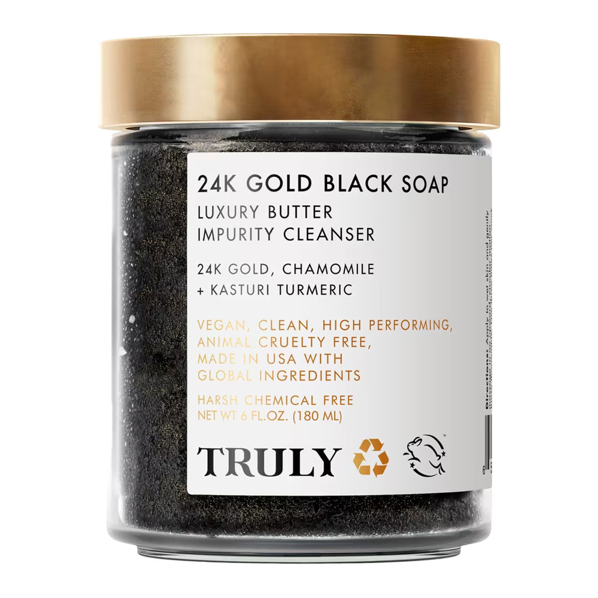 Truly 24K Gold Black Soap Luxury Butter Impurity Cleanser 180 ml / 6 oz