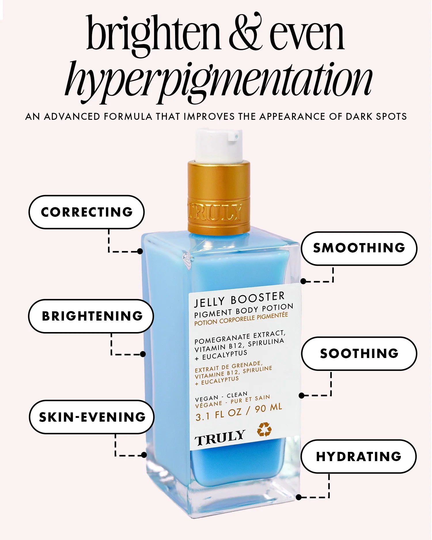 Truly Jelly Booster Pigment Body Potion Targeted Brightening + Discoloration Treatment 90 ml / 3.1 oz