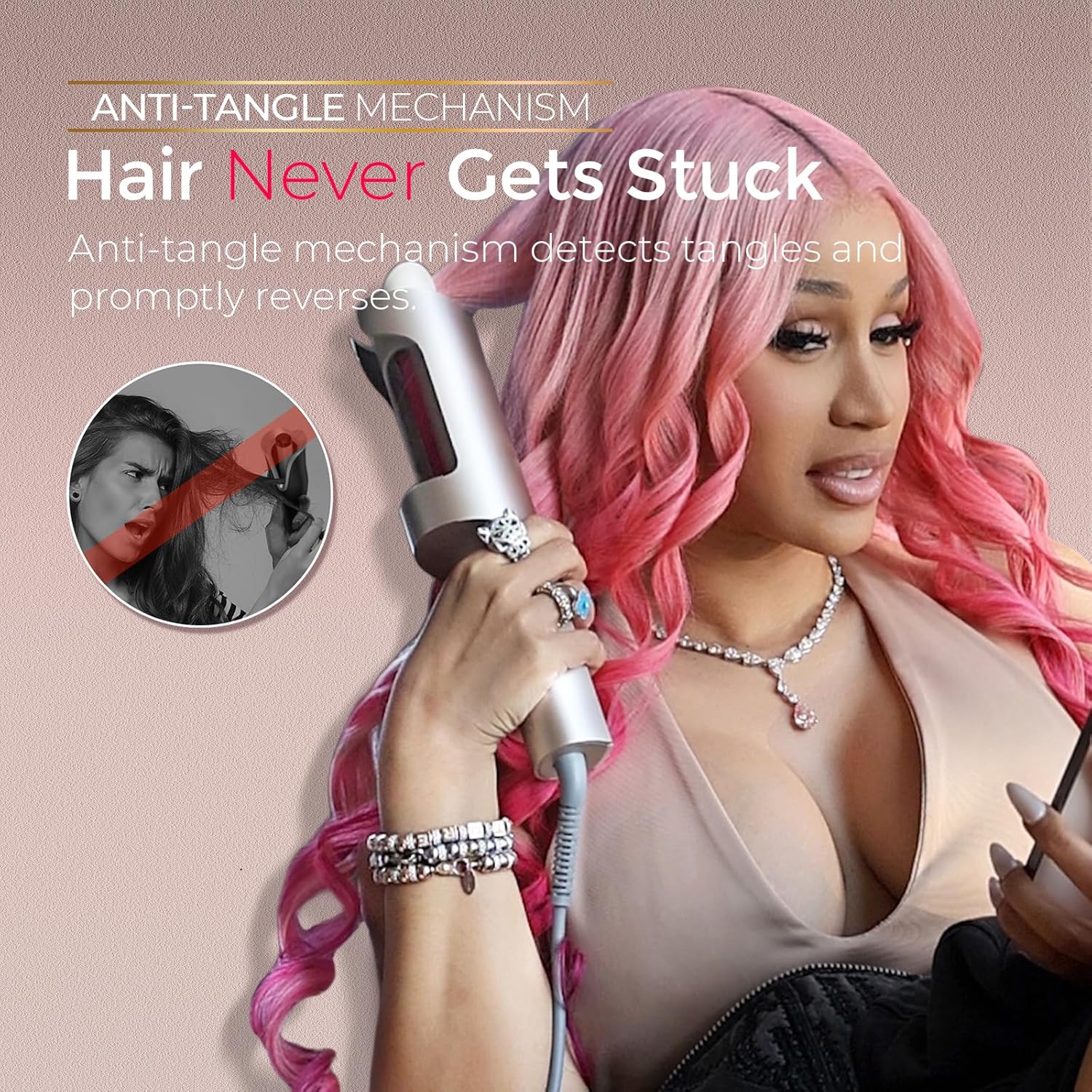 TYMO CurlPro Plus Barrel Curling Wand 1 Inch