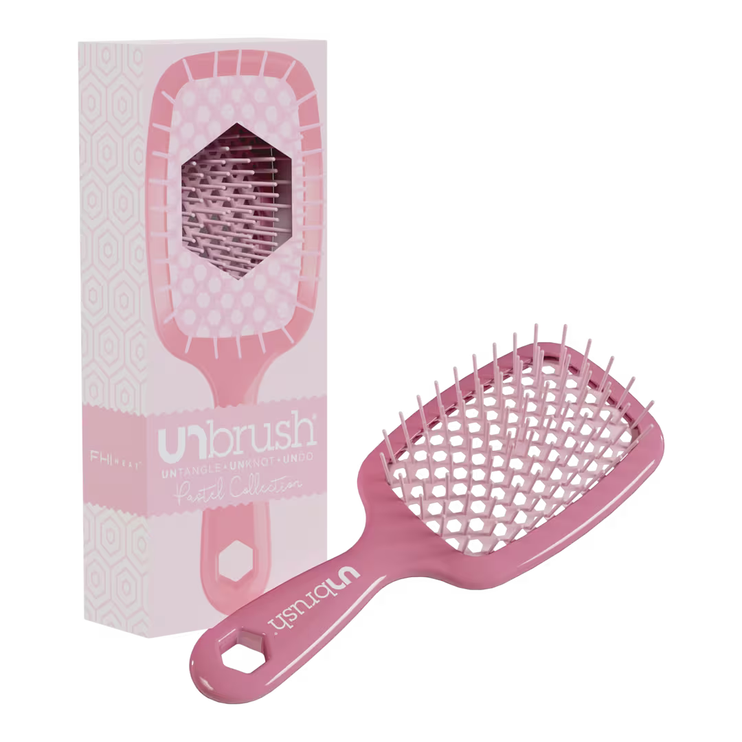 UNbrush Detangling Hair Brush for All Hair Types | Pastel Rose