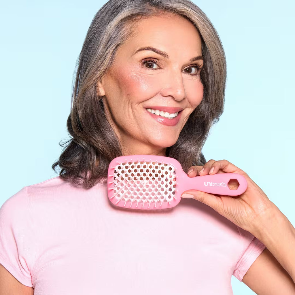 UNbrush Detangling Hair Brush for All Hair Types | Pastel Rose