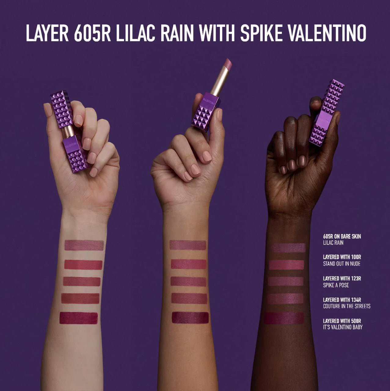 Valentino Spike Valentino Shimmer Lipstick |  605R Lilac Rain