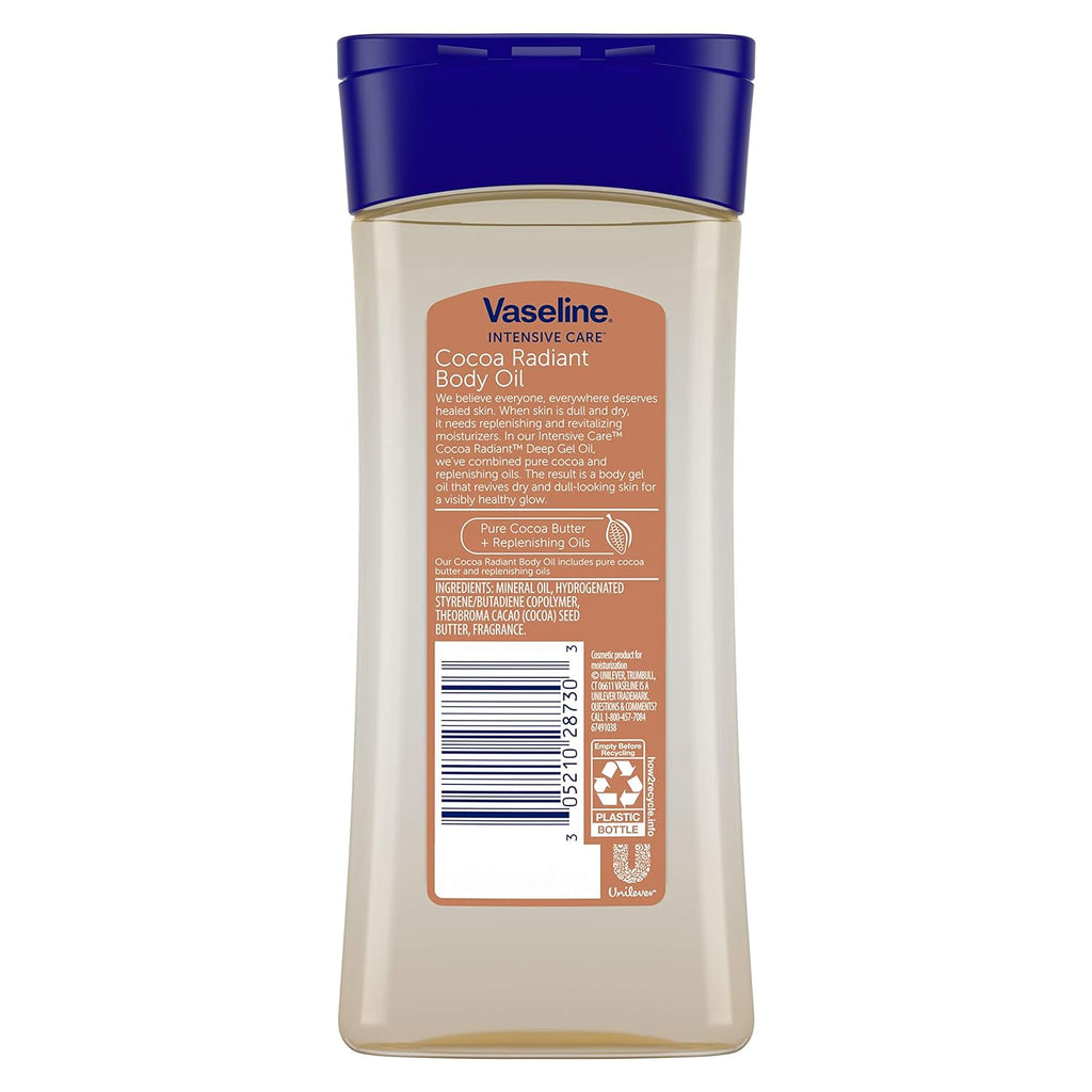 Vaseline Cocoa Radiant Body Gel Oil 100% Pure Cocoa Butter 200 ml / 6.8 oz