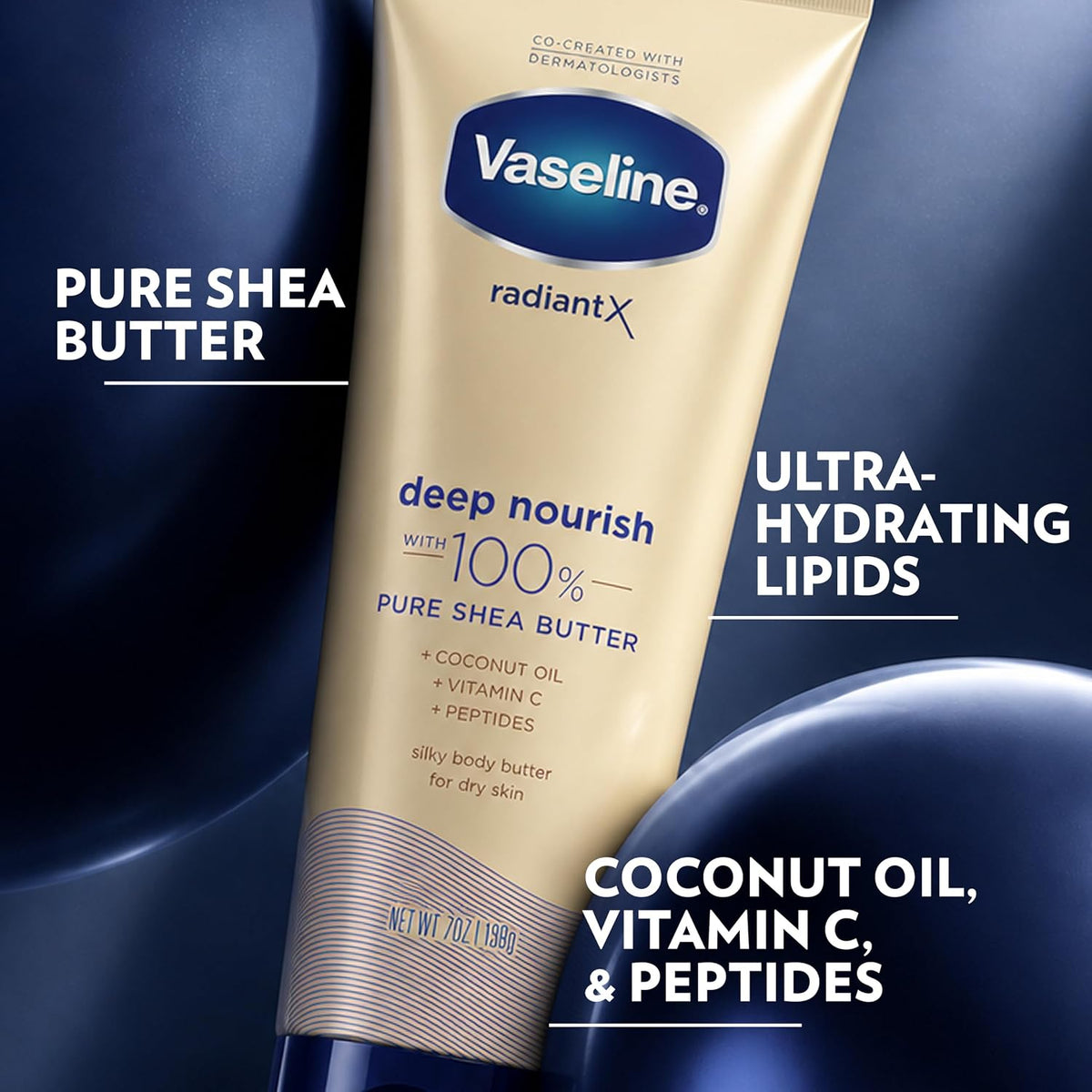 Vaseline Radiant X Deep Nourish with 100% Pure Shea Butter Body Butter 198 g / 7 oz